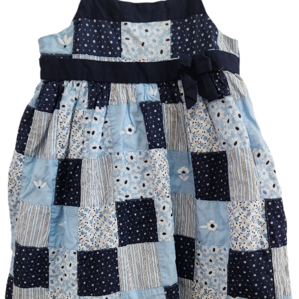 2007 Janie and Jack Toddler Girl's Blue Skies Patchwork Floral Dress 18-24 Month - Picture 13 of 13